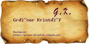 Grüner Kristóf névjegykártya