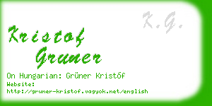 kristof gruner business card